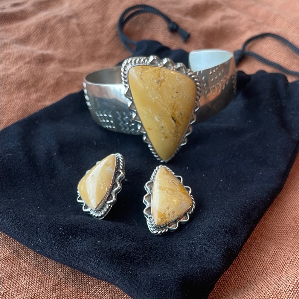Yellow Jasper & Sterling Silver Jewelry Set